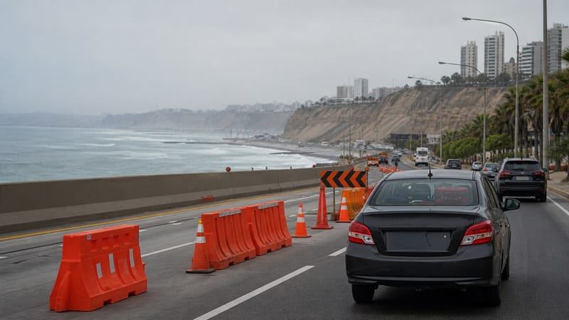 Cierres viales en la Costa Verde del Callao afectan el acceso al aeropuerto Jorge Chávez