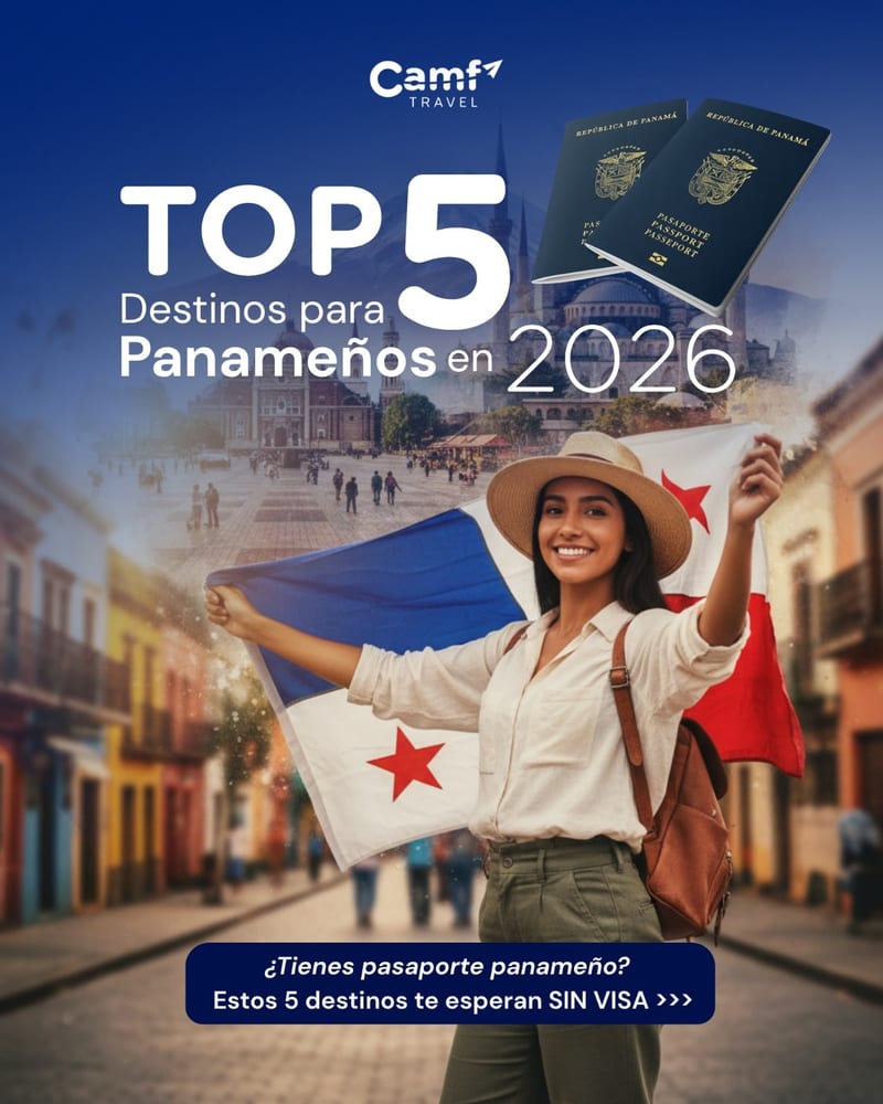 Top 5 destinos para panameños en 2026 — sin visa